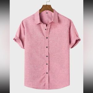 SET OF 2 Men’s Button Up Shirts- Dusty Pink and Light Blue